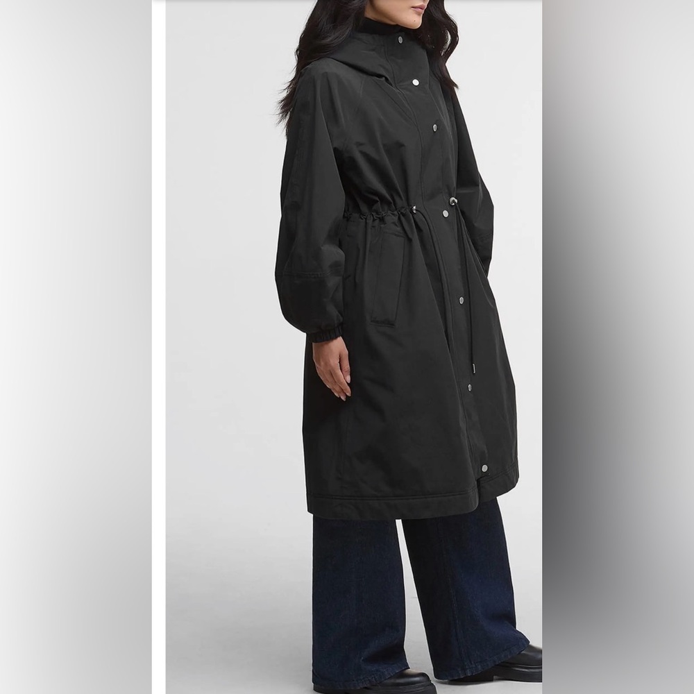 Barbour NEW Size US 8 Sidney Longline Waterproof Jacket Black - Picture 3 of 12